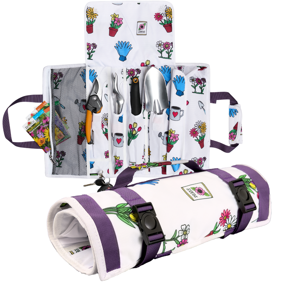 Flower Print | Roll up tool bag