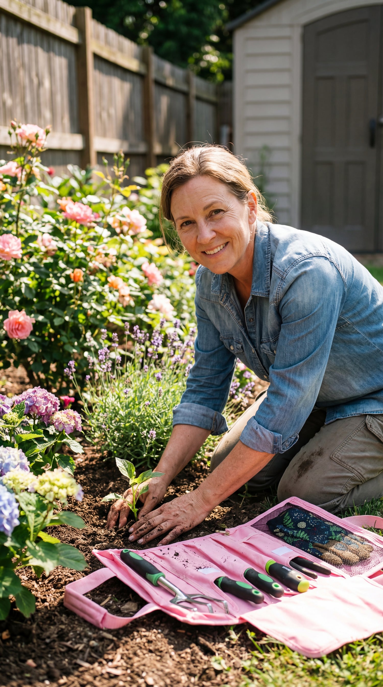 Pink | Lifestyle image in garden