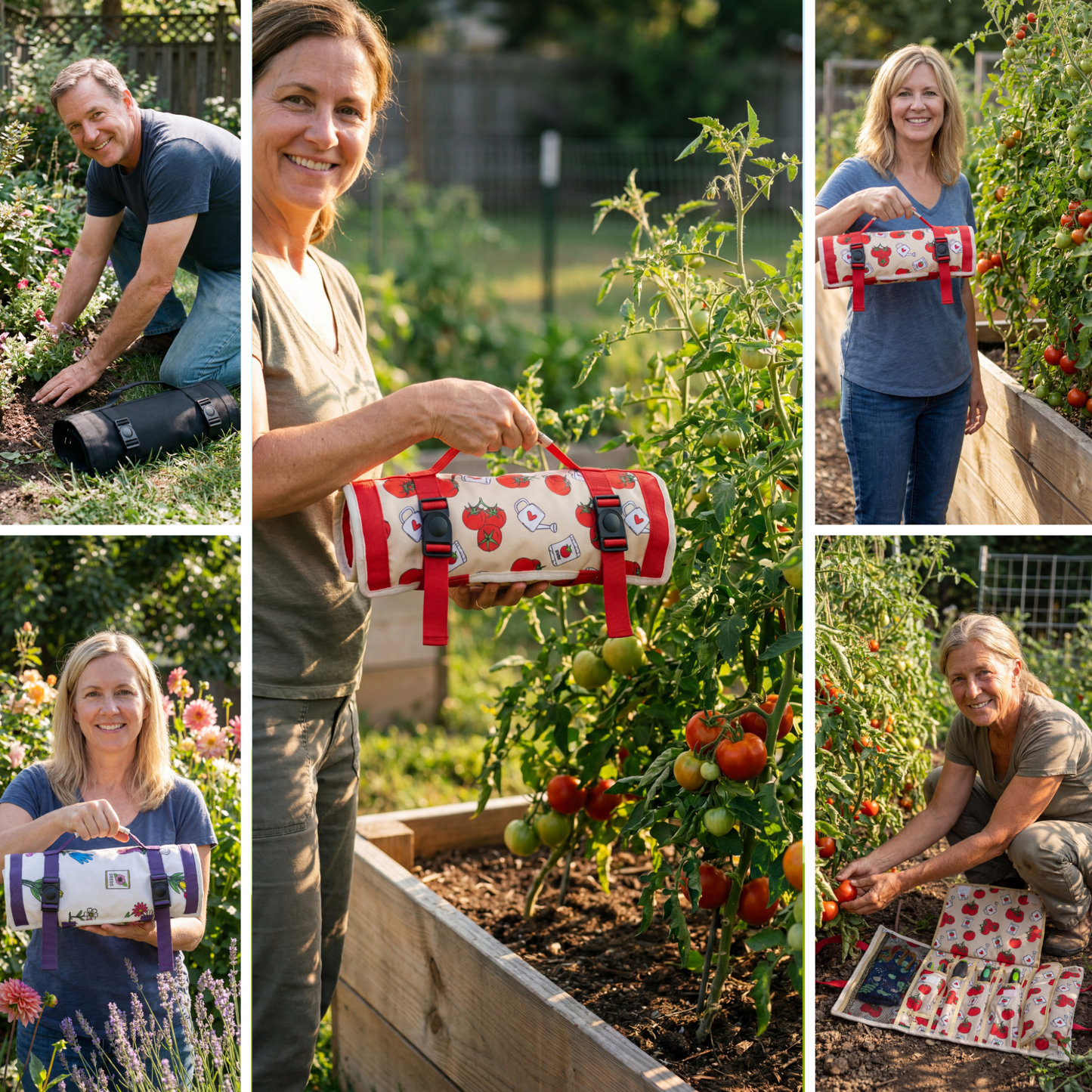 Tomato Print | roll up garden tool bag