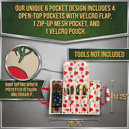 Tomato Print | roll up garden tool bag